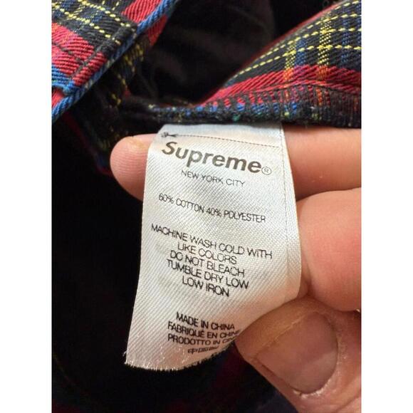 Supreme SS23 Work Pant Red Plaid Size 30x26 Twill Pants Slacks - Picture 5 of 9